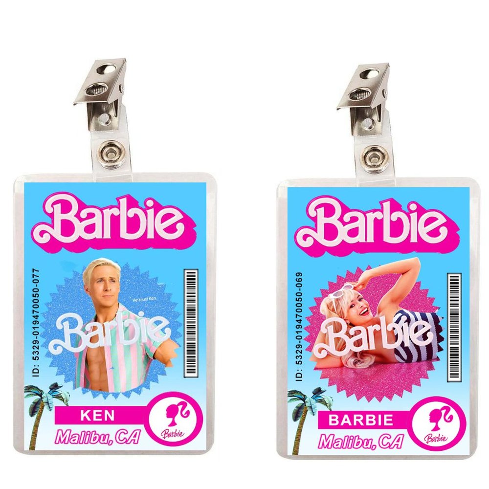Barbie Movie Barbie & Ken ID Badge Halloween costume Set of 2 ID Badges